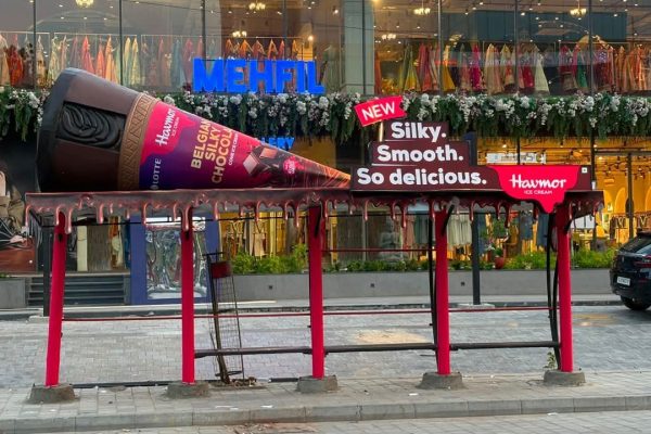 OOH OF THE DAY: Havmor’s Giant Melting 3D Cone Takes Over Ahmedabad